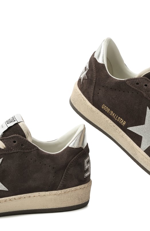 Замшевые кеды Ball Star Golden Goose Deluxe Brand GWF00117.F006854 Коричневый  GWF00117.F006854 Фото 7