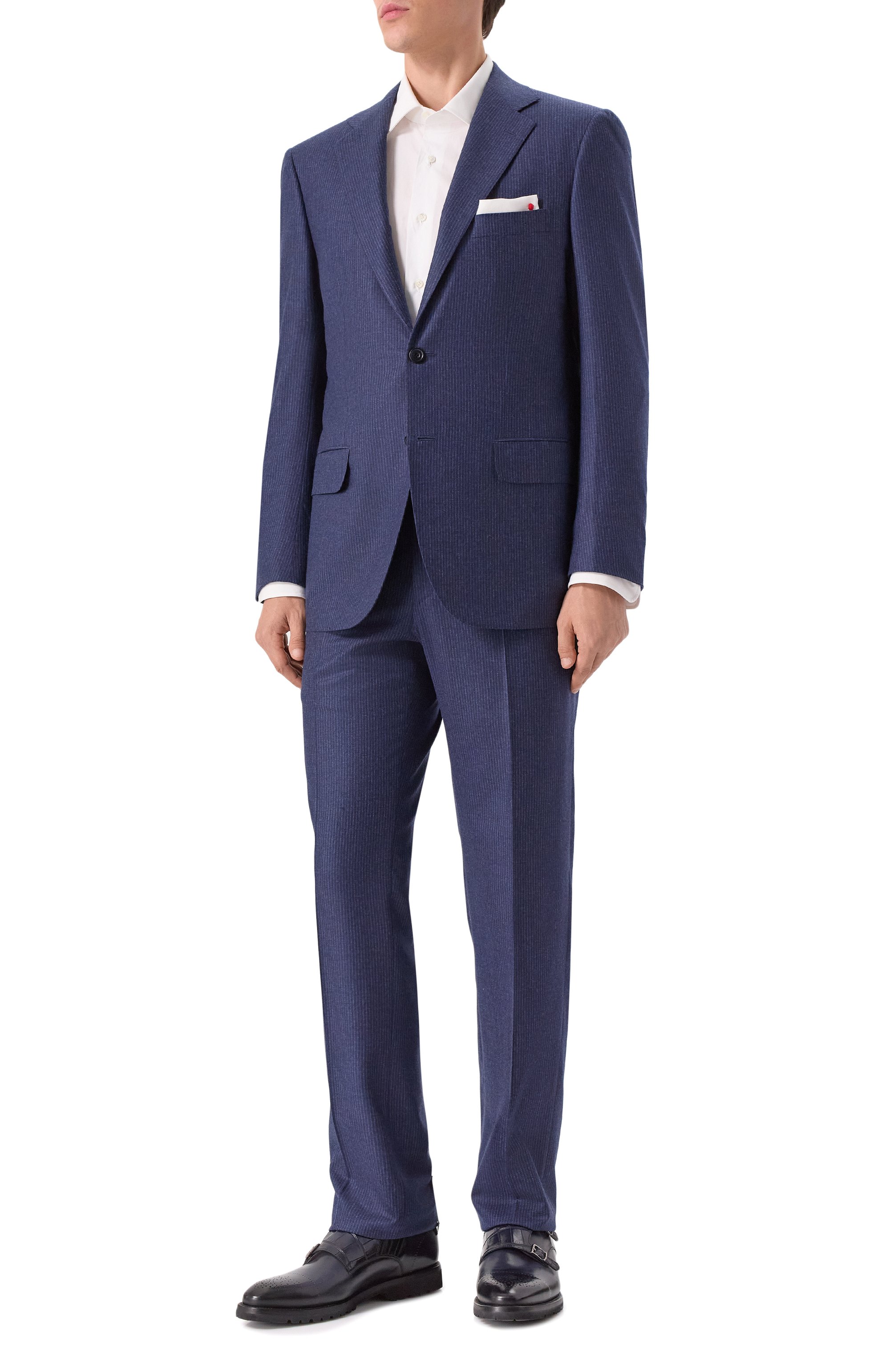 Костюм из шерсти и кашемира KITON синего цвета по цене 966000 руб., арт. UA81K0101G24, фото 1 Костюм из шерсти и кашемира KITON, арт. UA81K0101G24, фото 1