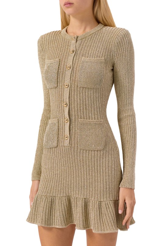 Платье из вискозы self-portrait AW25136SAGD Золотой  AW25136SAGD Фото 3