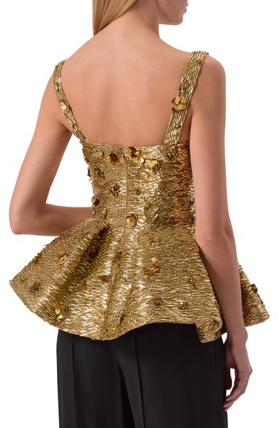 Топ с отделкой бисером и пайетками ELIE SAAB, арт. T0259NR26/BE062, фото 4