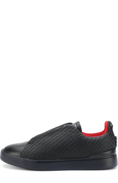 Кожаные кеды без шнуровки ZEGNA, арт. A4105X-PTA, фото 3