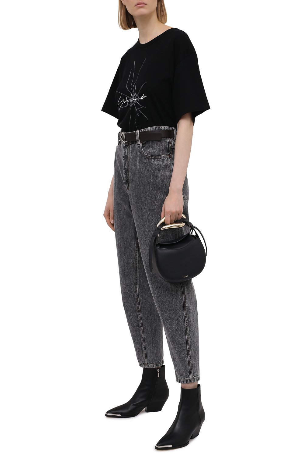 Хлопковая футболка YOHJI YAMAMOTO черного цвета по цене 38300 руб., арт. FD-T14-075, фото 2 Хлопковая футболка YOHJI YAMAMOTO, арт. FD-T14-075, фото 2