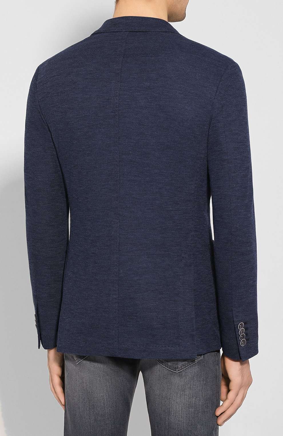 Хлопковый пиджак CANALI темно-синего цвета по цене 53150 руб., арт. W0147/WJ01622, фото 4 Хлопковый пиджак CANALI, арт. W0147/WJ01622, фото 4