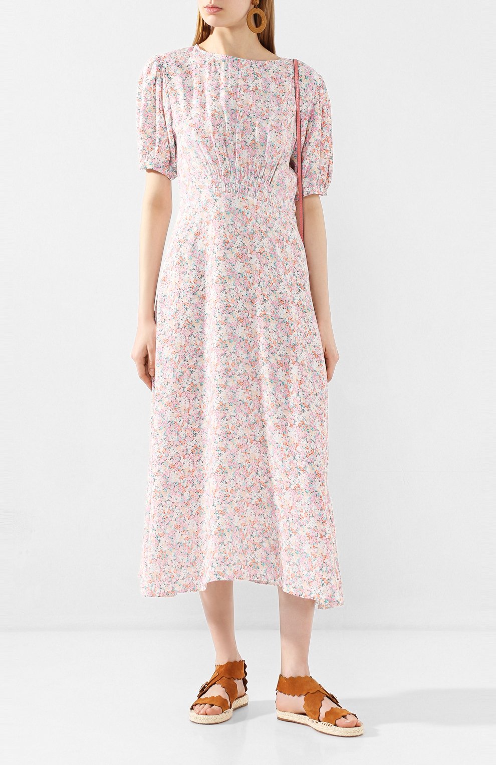 Платье из вискозы FAITHFULL THE BRAND розового цвета по цене 32550 руб., арт. FF1503, фото 2 Платье из вискозы FAITHFULL THE BRAND, арт. FF1503, фото 2