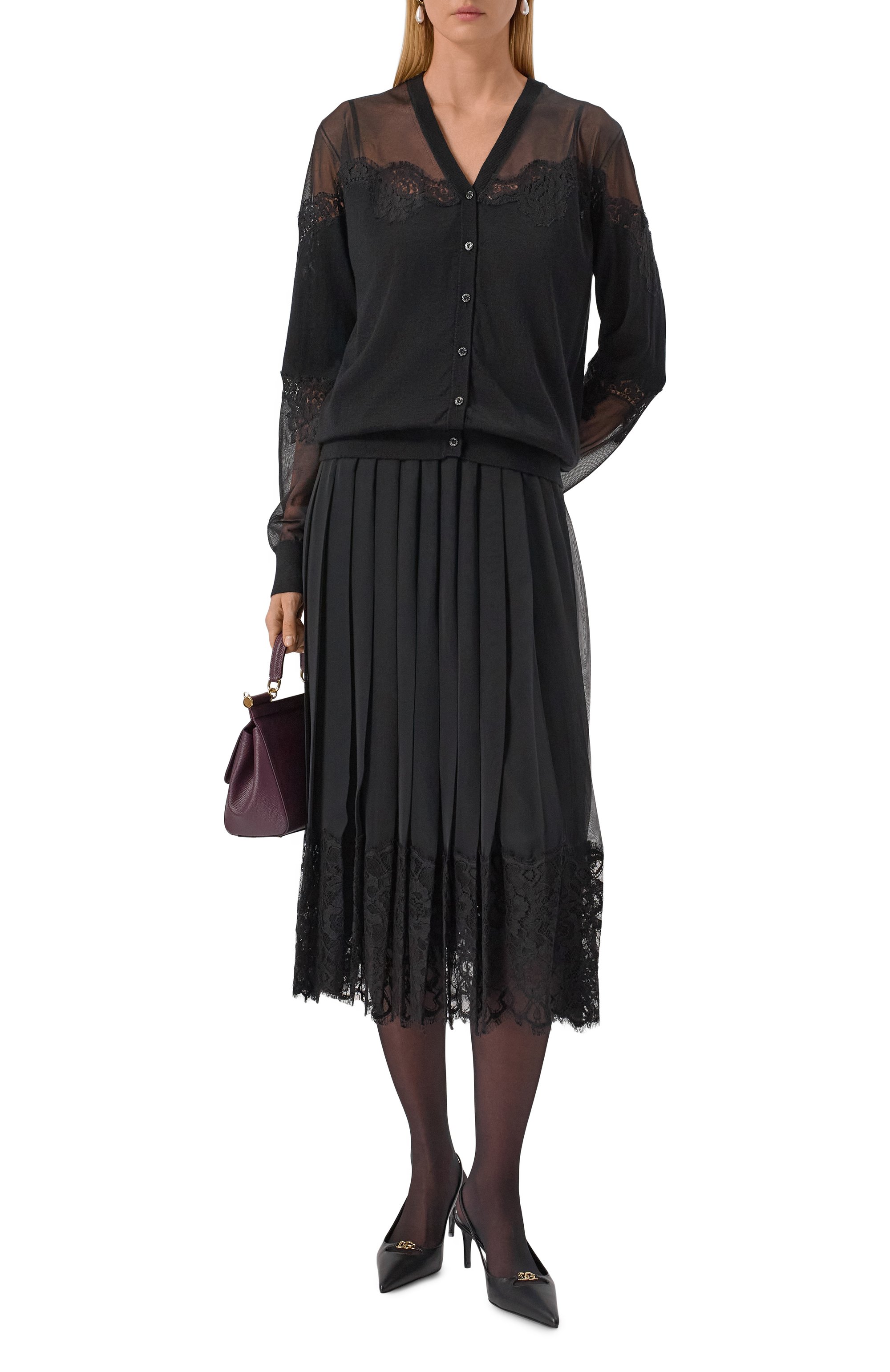 Кардиган из кашемира и шелка DOLCE & GABBANA, арт. FXF99T/JCMY0, фото 2