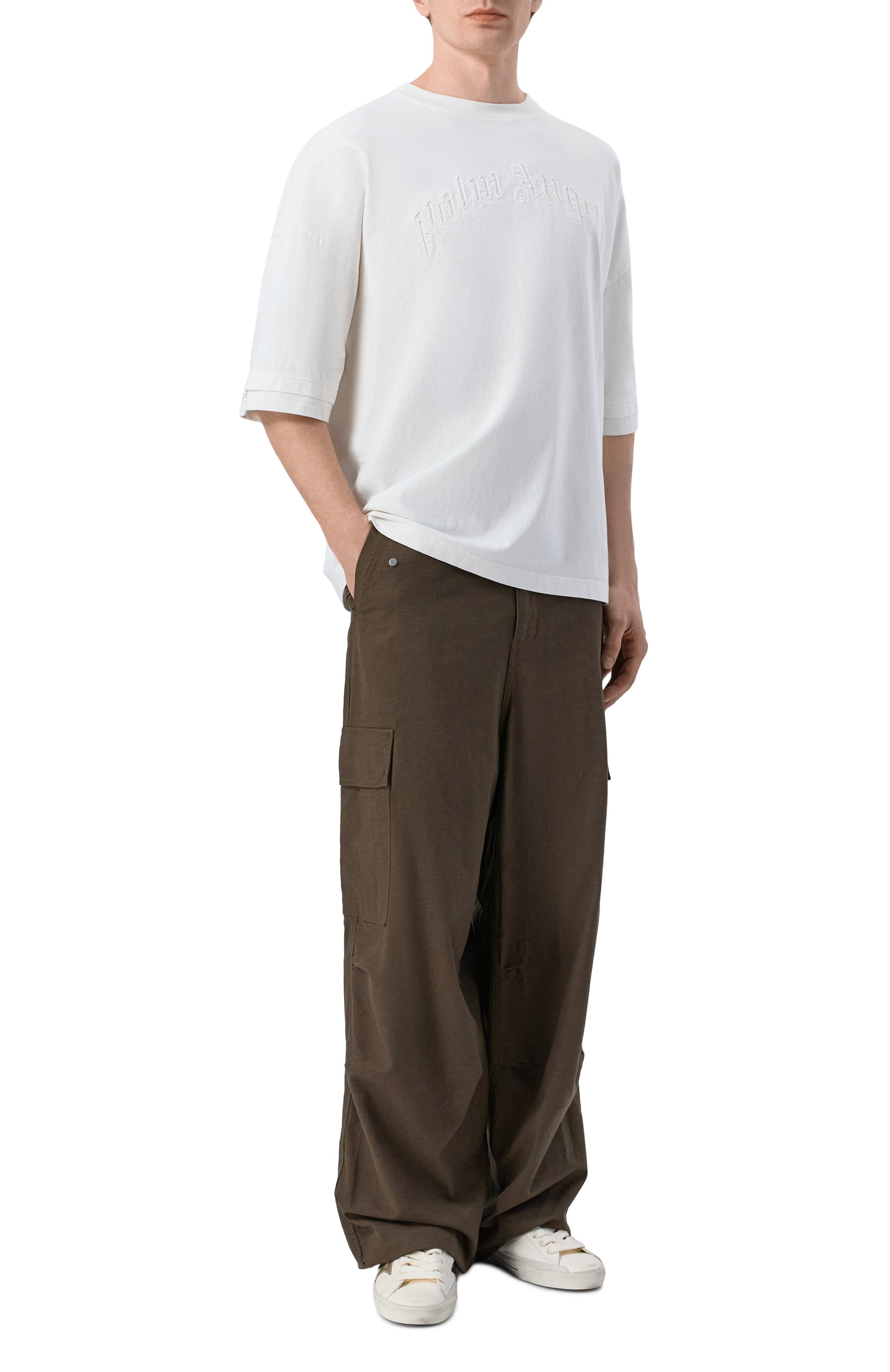 Хлопковая футболка PALM ANGELS, арт. PMAA10QS26JER001, фото 2