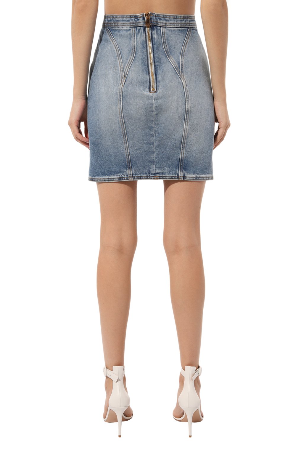 Джинсовая юбка BALMAIN, арт. DF1LBA22/DE53, фото 4