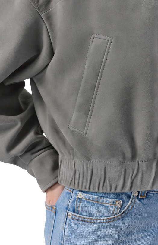 Замшевый бомбер Maslov MZK07 Серый  MZK07 Фото 5