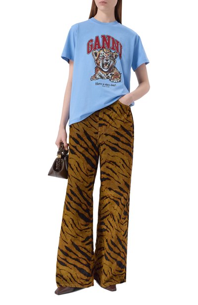 Хлопковая футболка GANNI, арт. T4007, фото 2