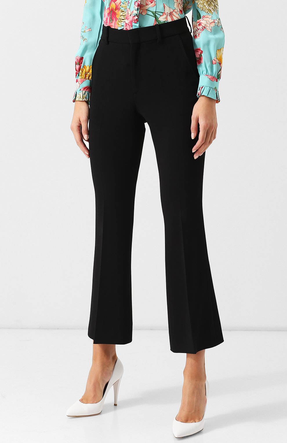 Укороченные однотонные брюки со стрелками GUCCI, арт. 497762/ZKR01, фото 3