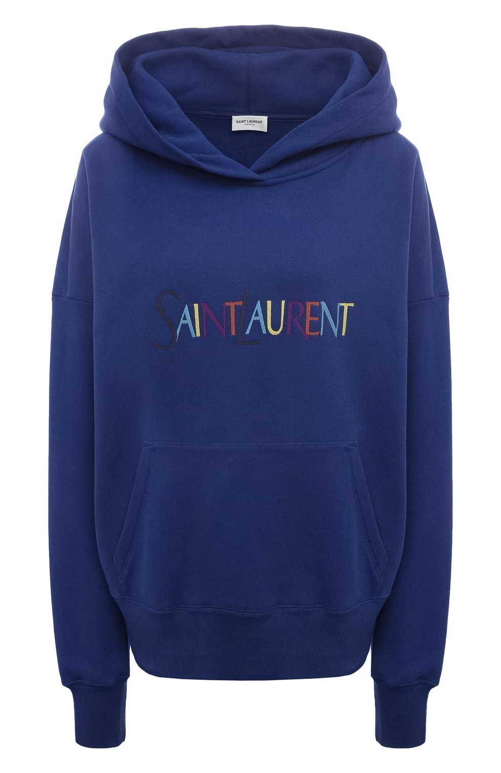 Хлопковое худи SAINT LAURENT синего цвета по цене 125000 руб., арт. 717847/Y37CG, фото 1 Хлопковое худи SAINT LAURENT, арт. 717847/Y37CG, фото 1