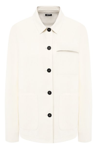 Женский хлопковый жакет JIL SANDER NAVY, арт. JNWM1505A/JM2430