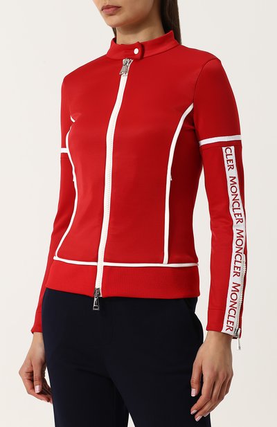 Приталенный кардиган на молнии с воротником-стойкой MONCLER, арт. D1-093-84523-00-8496G, фото 3