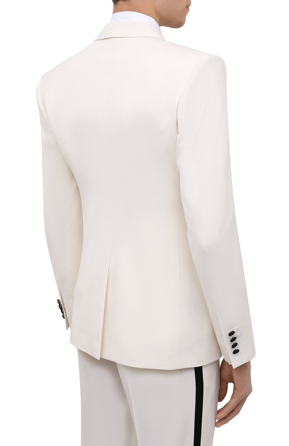 Смокинг из шерсти и шелка DOLCE & GABBANA белого цвета по цене 323500 руб., арт. GKHYMT/FUBE7, фото 3 Смокинг из шерсти и шелка DOLCE & GABBANA, арт. GKHYMT/FUBE7, фото 3