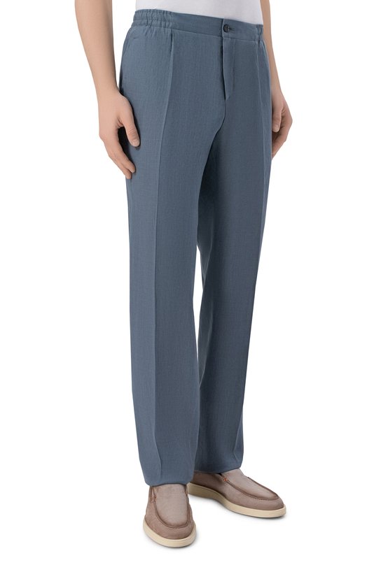 Льняные брюки Kiton UPN01H09690 Серый  UPN01H09690 Фото 3