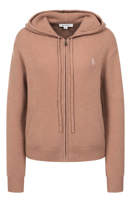 Кардиган из кашемира и шерсти Sporty and Rich CA00264302BE02 Бежевый CA00264302BE02