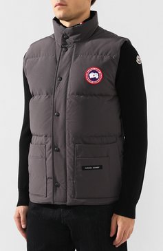 Мужской пуховый жилет freestyle crew CANADA GOOSE серого цвета, арт. 4154M | Фото 3 (Кросс-КТ: Куртка, Пуховик; Материал внутренний: Не назначено; Мужское Кросс-КТ: жилеты-объемные, Верхняя одежда; Материал внешний: Синтетический материал; Материал сплава: Проставлено; Стили: Спорт-шик; Материал подклада: Синтетический материал; Драгоценные камни: Проставлено; Длина (верхняя одежда): Короткие; Материал утеплителя: Пух и перо; Статус проверки: Проверена категория)