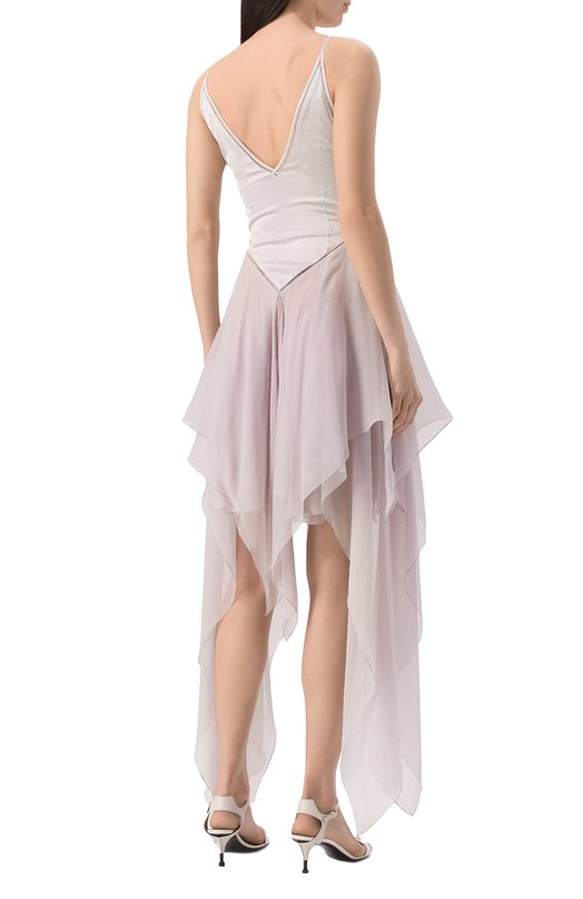 Платье из вискозы и шелка Ann Demeulemeester B0012814/FA611 Серый  B0012814/FA611 Фото 4