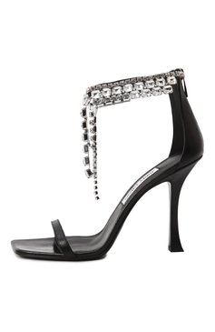 Женские кожаные босоножки verity 100 JIMMY CHOO черного цвета, арт. VERITY SANDAL 100/BYK | Фото 4 (Драгоценные камни: Проставлено; Материал сплава: Проставлено; Материал внешний: Натуральная кожа; Подошва: Плоская; Материал внутренний: Натуральная кожа; Каблук высота: Высокий; Каблук тип: Шпилька)