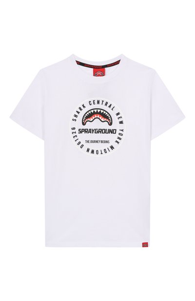 Хлопковая футболка SPRAYGROUND, арт. SPY1485WHT/SPRAYGR0UND BASIC REGULAR T-SHIRT WHT
