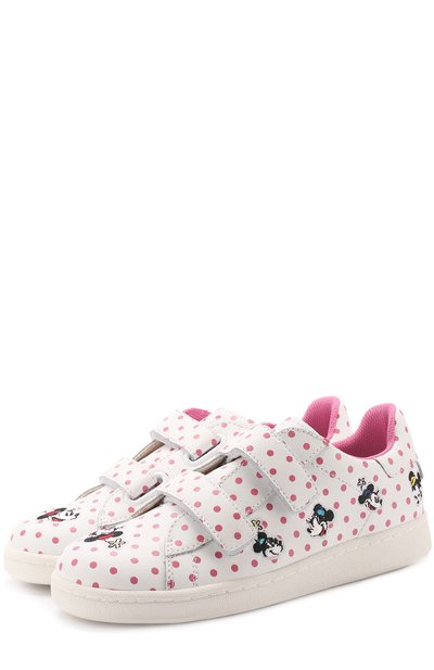 Кожаные кеды с застежками велькро и принтом MOA, арт. MDJ16/CHILD, фото 1