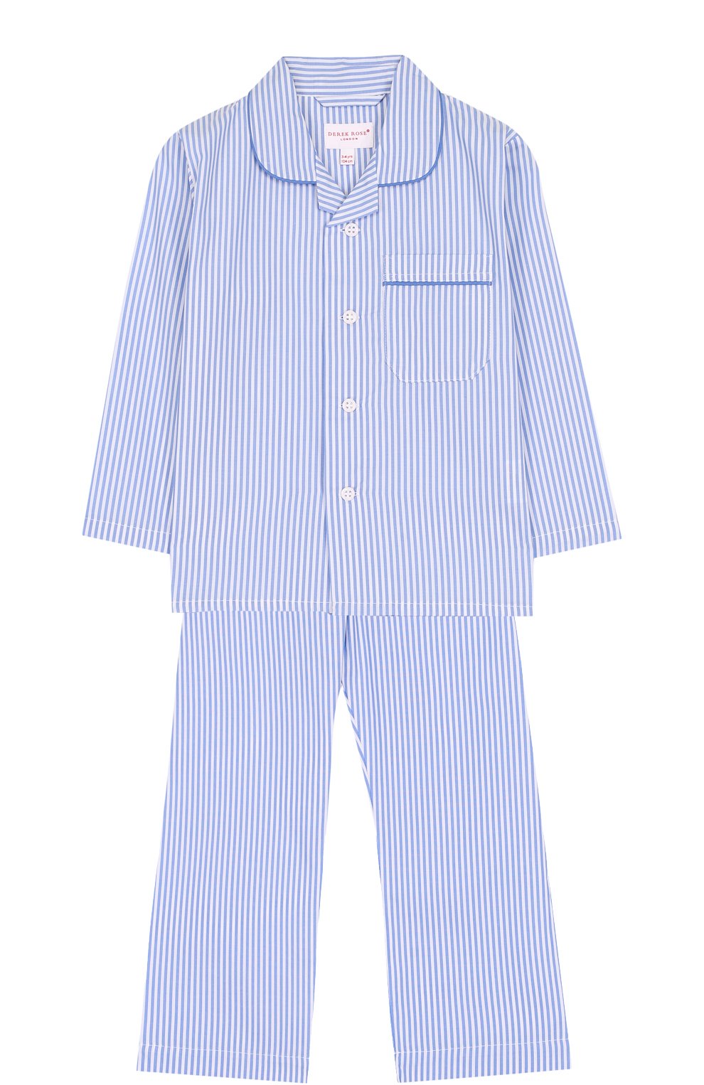 Хлопковая пижама в полоску DEREK ROSE, арт. 7005-JAME001/S-XXL, фото 1