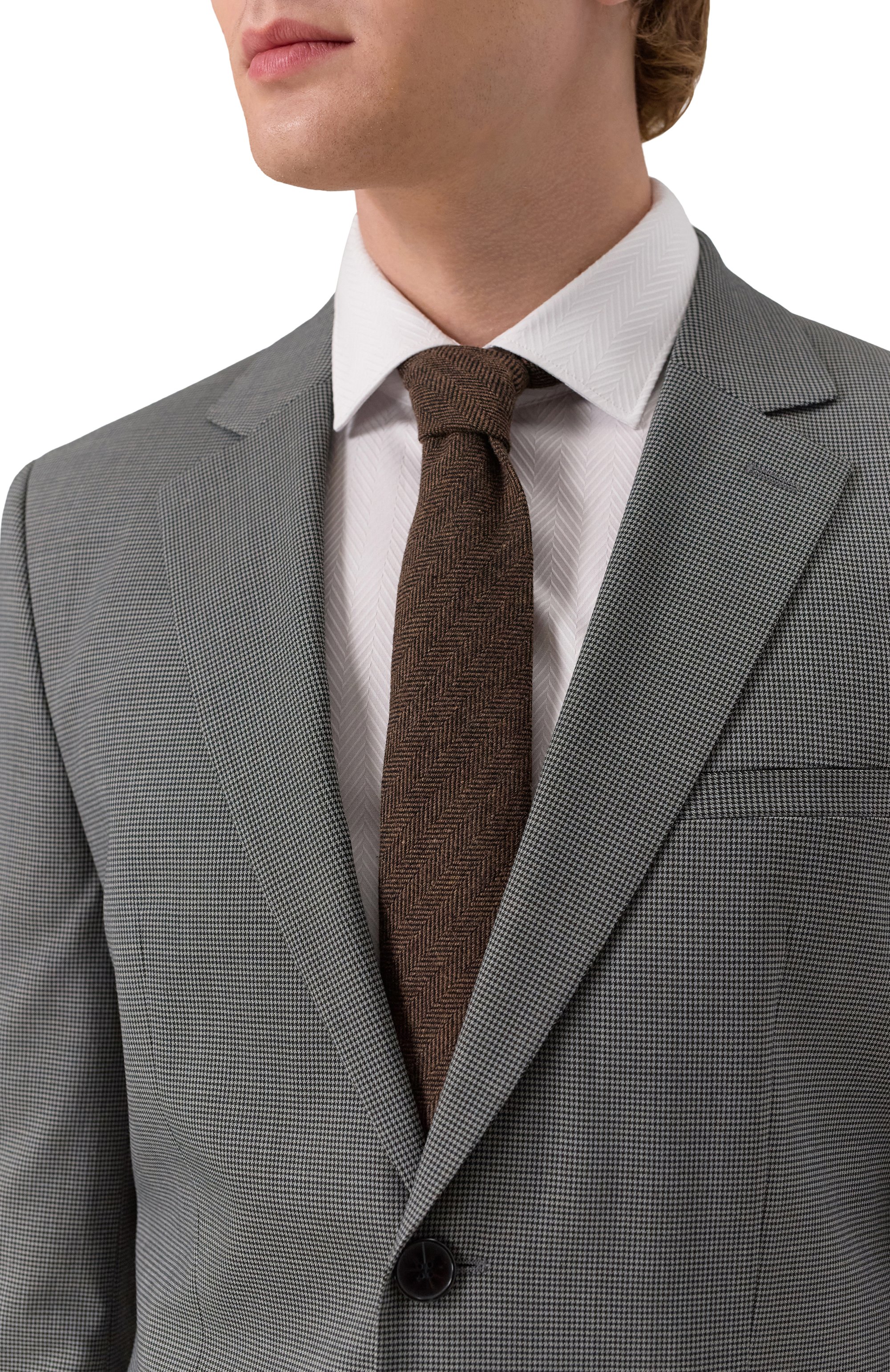 Галстук из шерсти и хлопка HUGO, арт. 50546276, фото 2