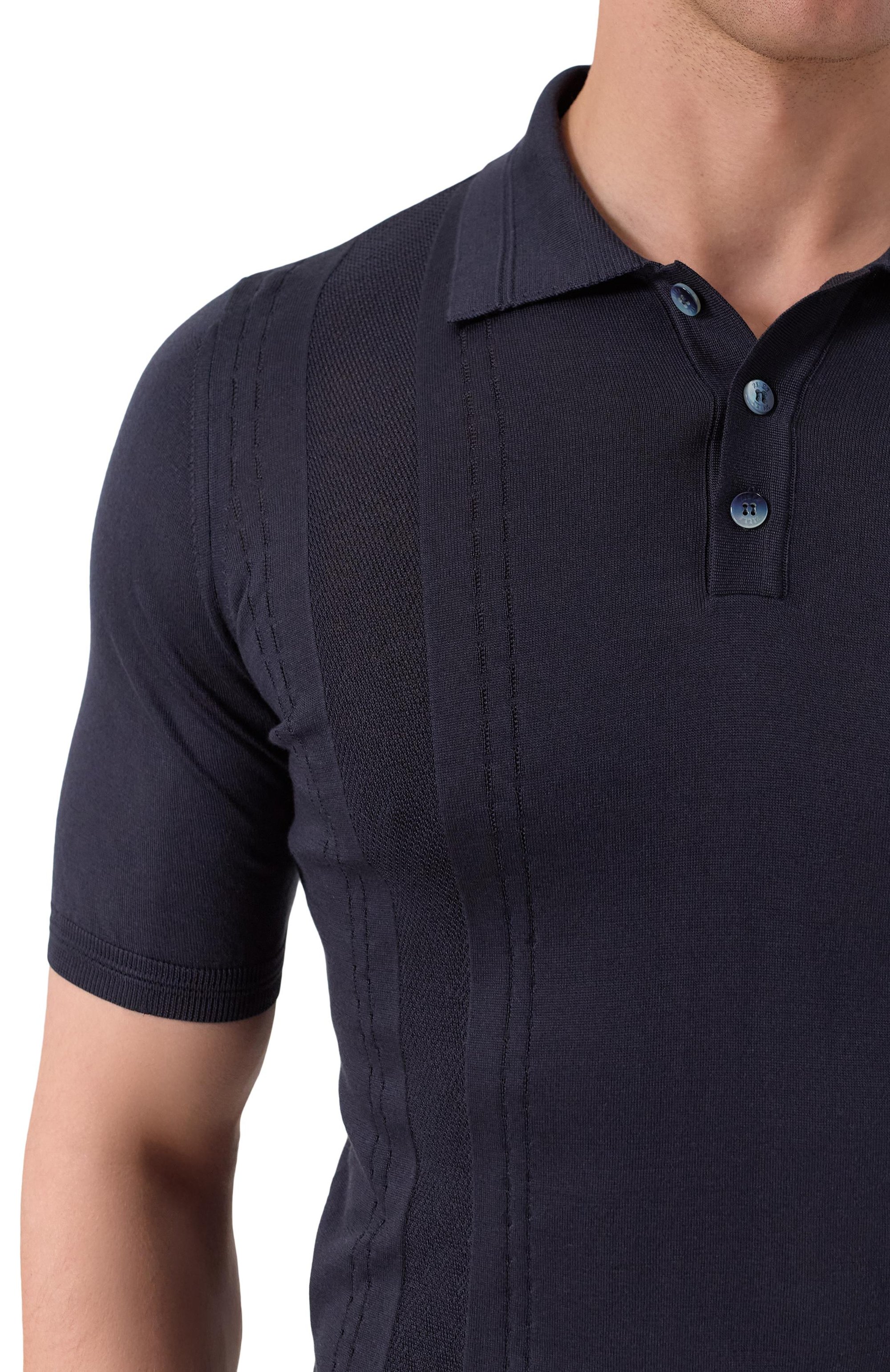 Шелковое поло ZILLI темно-синего цвета по цене 136000 руб., арт. KBP002M0640VCHP00/64, фото 5 Шелковое поло ZILLI, арт. KBP002M0640VCHP00/64, фото 5