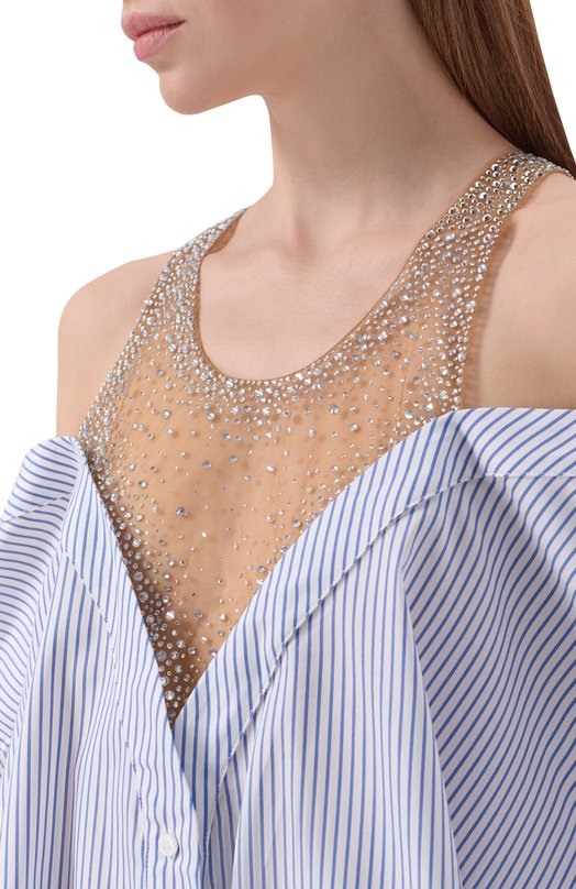 Хлопковое платье Giuseppe di Morabito 06PSDR721YC 16303 Голубой  06PSDR721YC 16303 Фото 4