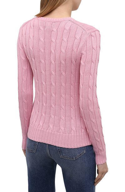 Хлопковый пуловер POLO RALPH LAUREN розового цвета по цене 19650 руб., арт. 211580009, фото 4 Хлопковый пуловер POLO RALPH LAUREN, арт. 211580009, фото 4