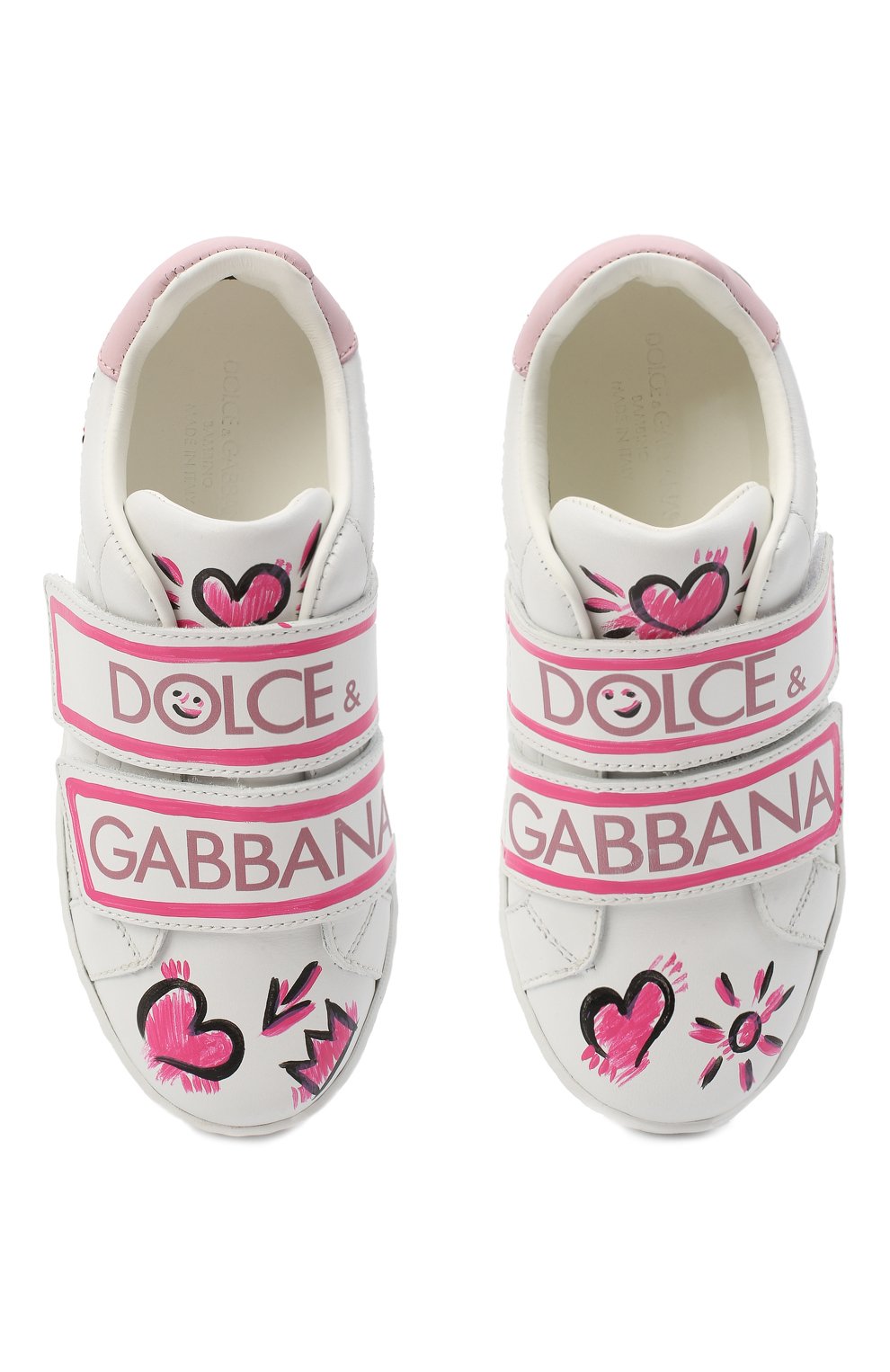 Кожаные кеды DOLCE & GABBANA розового цвета по цене 33950 руб., арт. E10902/B6302/29-36, фото 4 Кожаные кеды DOLCE & GABBANA, арт. E10902/B6302/29-36, фото 4