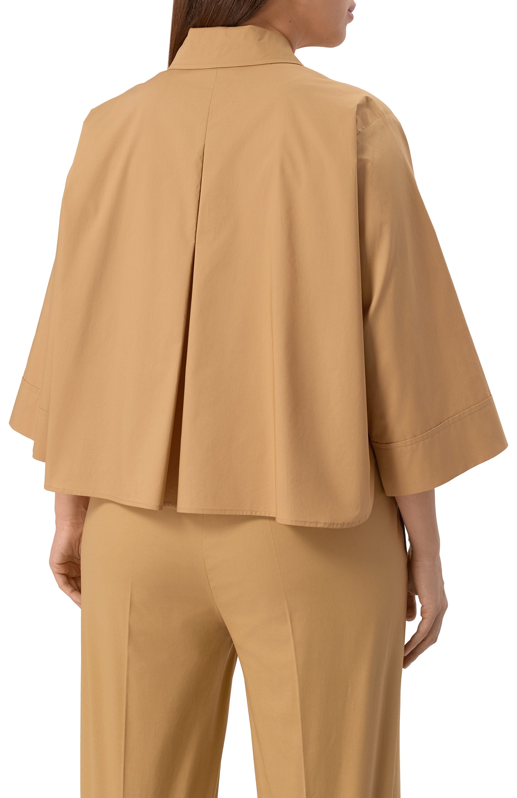 Хлопковая блузка PERSONA BY MARINA RINALDI бежевого цвета по цене 18450 руб., арт. C0RSAR0, фото 4 Хлопковая блузка PERSONA BY MARINA RINALDI, арт. C0RSAR0, фото 4