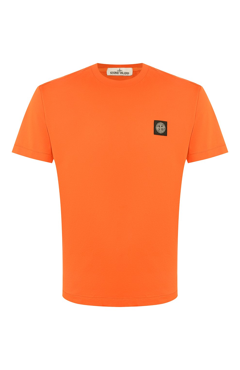 Хлопковая футболка STONE ISLAND оранжевого цвета по цене 15350 руб., арт. 711524113, фото 1 Хлопковая футболка STONE ISLAND, арт. 711524113, фото 1