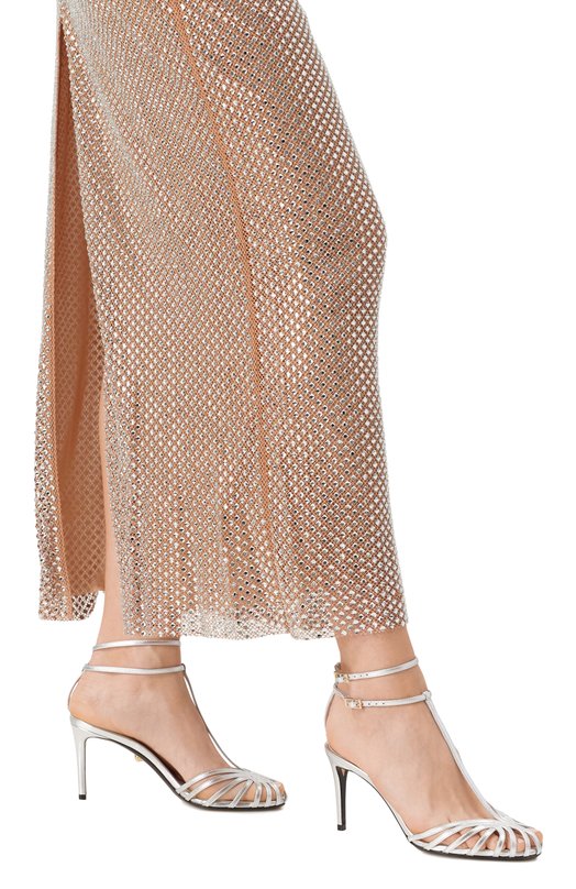 Кожаные босоножки Anna 80 Alevi Milano L19W6002.0.0795601 Серебряный  L19W6002.0.0795601 Фото 3