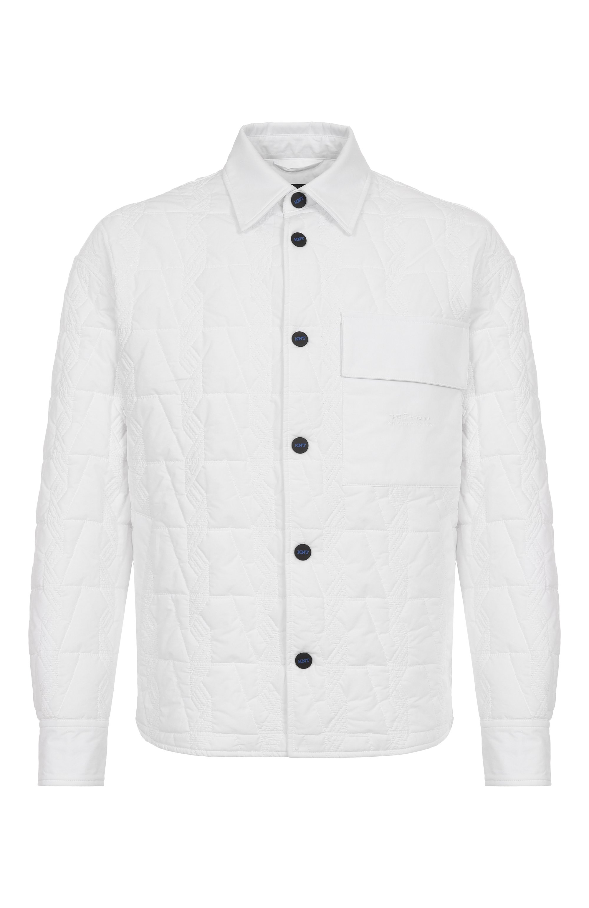 Хлопковая куртка-рубашка KITON белого цвета по цене 255000 руб., арт. UGK097K0753F02, фото 1 Хлопковая куртка-рубашка KITON, арт. UGK097K0753F02, фото 1