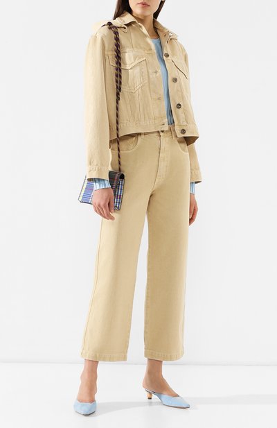 Джинсовая куртка NANUSHKA бежевого цвета по цене 41900 руб., арт. M0JAVE_CREME_DENIM, фото 2 Джинсовая куртка NANUSHKA, арт. M0JAVE_CREME_DENIM, фото 2