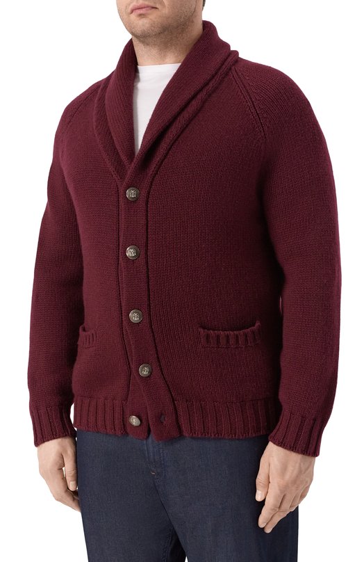 Кашемировый кардиган Brunello Cucinelli MA2300726 Бордовый  MA2300726 Фото 3