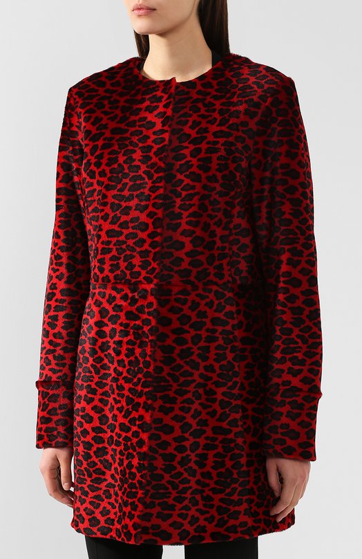 Меховое пальто DROMe Красный, фото 3