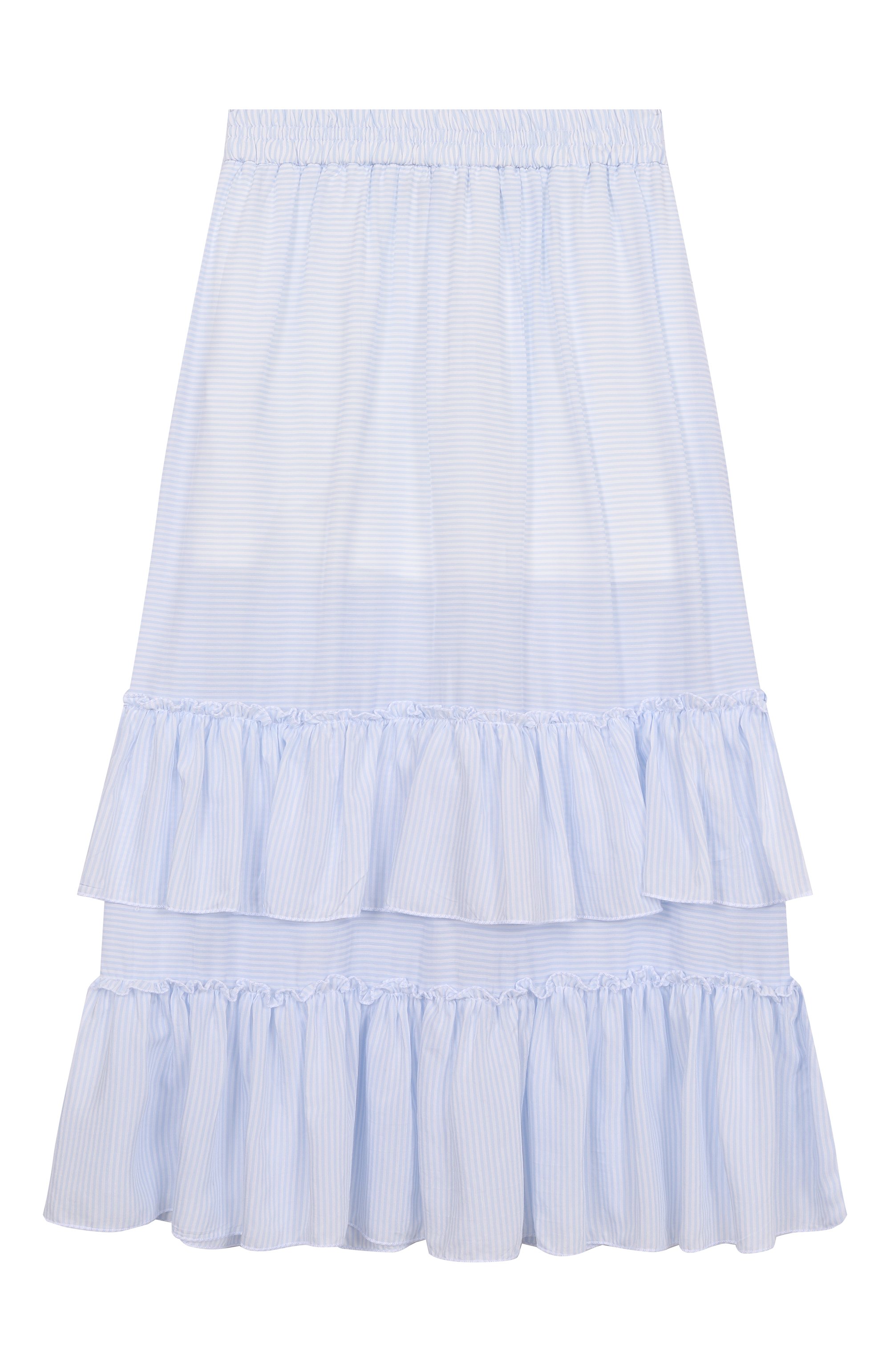 Юбка из вискозы MONNALISA голубого цвета по цене 17550 руб., арт. 41E703, фото 2 Юбка из вискозы MONNALISA, арт. 41E703, фото 2