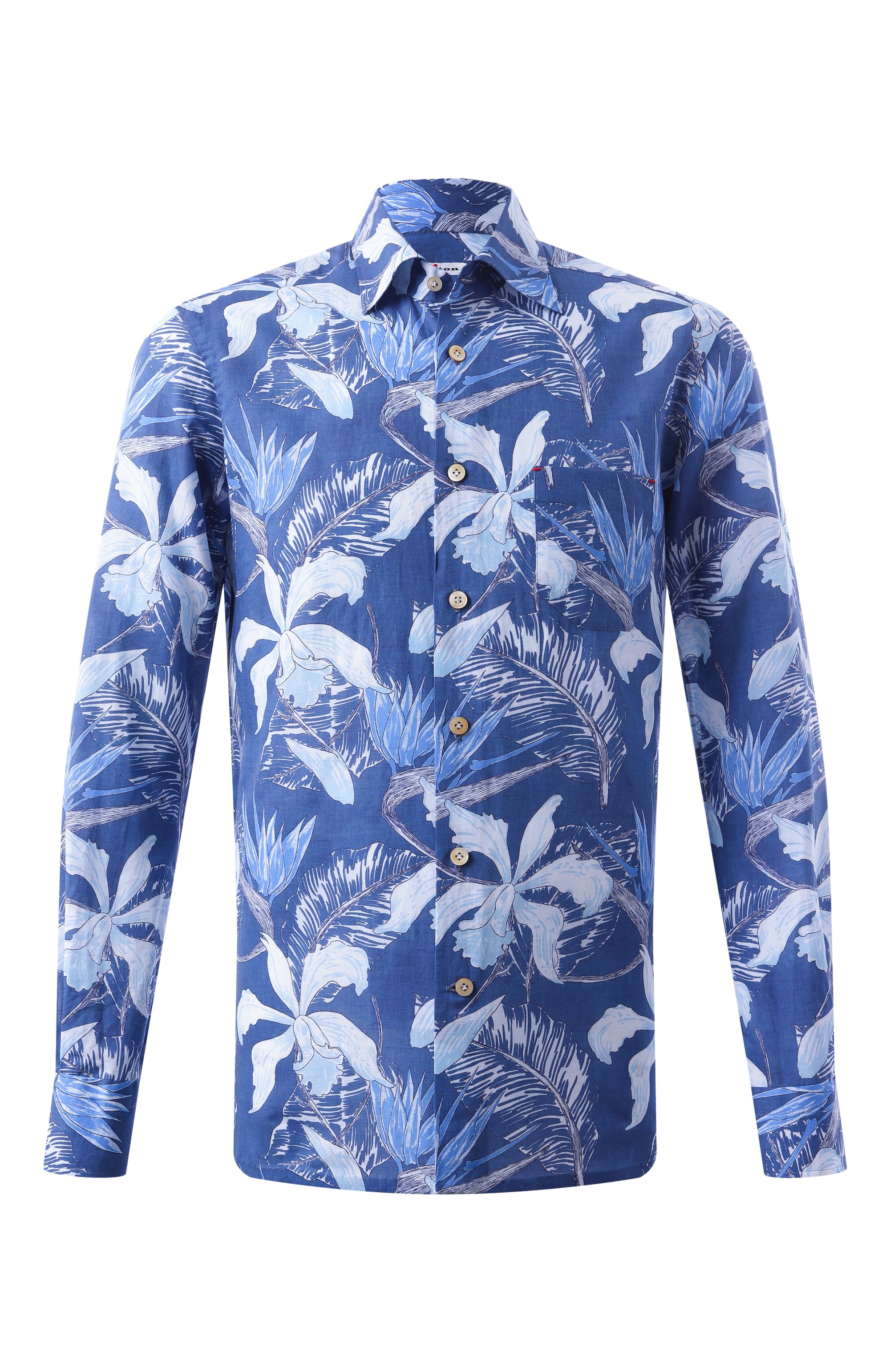 Рубашка из хлопка и льна KITON, арт. UMCNERH0928305, фото 1