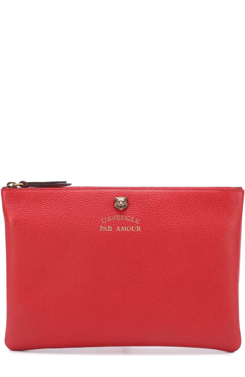 Кожаная косметичка на молнии с декором GUCCI, арт. 453165/A7M0T, фото 1