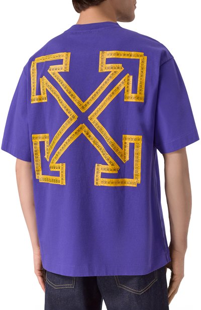 Хлопковая футболка OFF-WHITE, арт. 0MAA120S25JER00D, фото 4