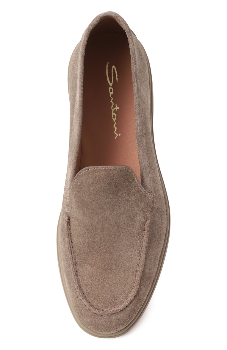 Женские замшевые лоферы SANTONI бежевого цвета, арт. WUYG58856TTGNPYL | Фото 6 (Материал внешний: Замша, Натуральная кожа; Каблук высота: Низкий; Драгоценные камни: Проставлено; Материал внутренний: Натуральная кожа; Материал сплава: Проставлено; Подошва: Платформа)