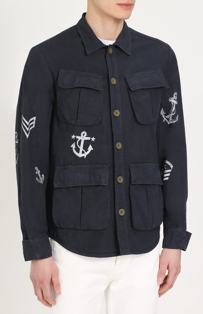 Френч из смеси хлопка и льна с принтом THE EDITOR, арт. E2.2447T12/5518, фото 3