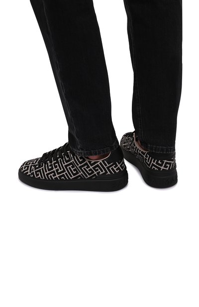 Текстильные кеды b-court BALMAIN черного цвета по цене 62250 руб., арт. XM1VI288/TJCM, фото 3 Текстильные кеды b-court BALMAIN, арт. XM1VI288/TJCM, фото 3