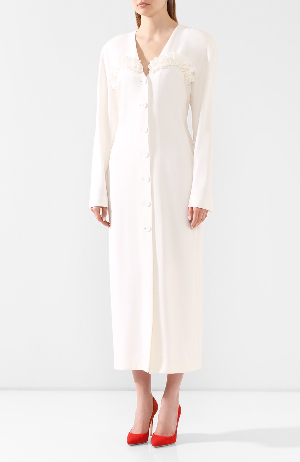 Платье-миди ULYANA SERGEENKO белого цвета по цене 230000 руб., арт. ABM018FW19P (1351т19), фото 3 Платье-миди ULYANA SERGEENKO, арт. ABM018FW19P (1351т19), фото 3