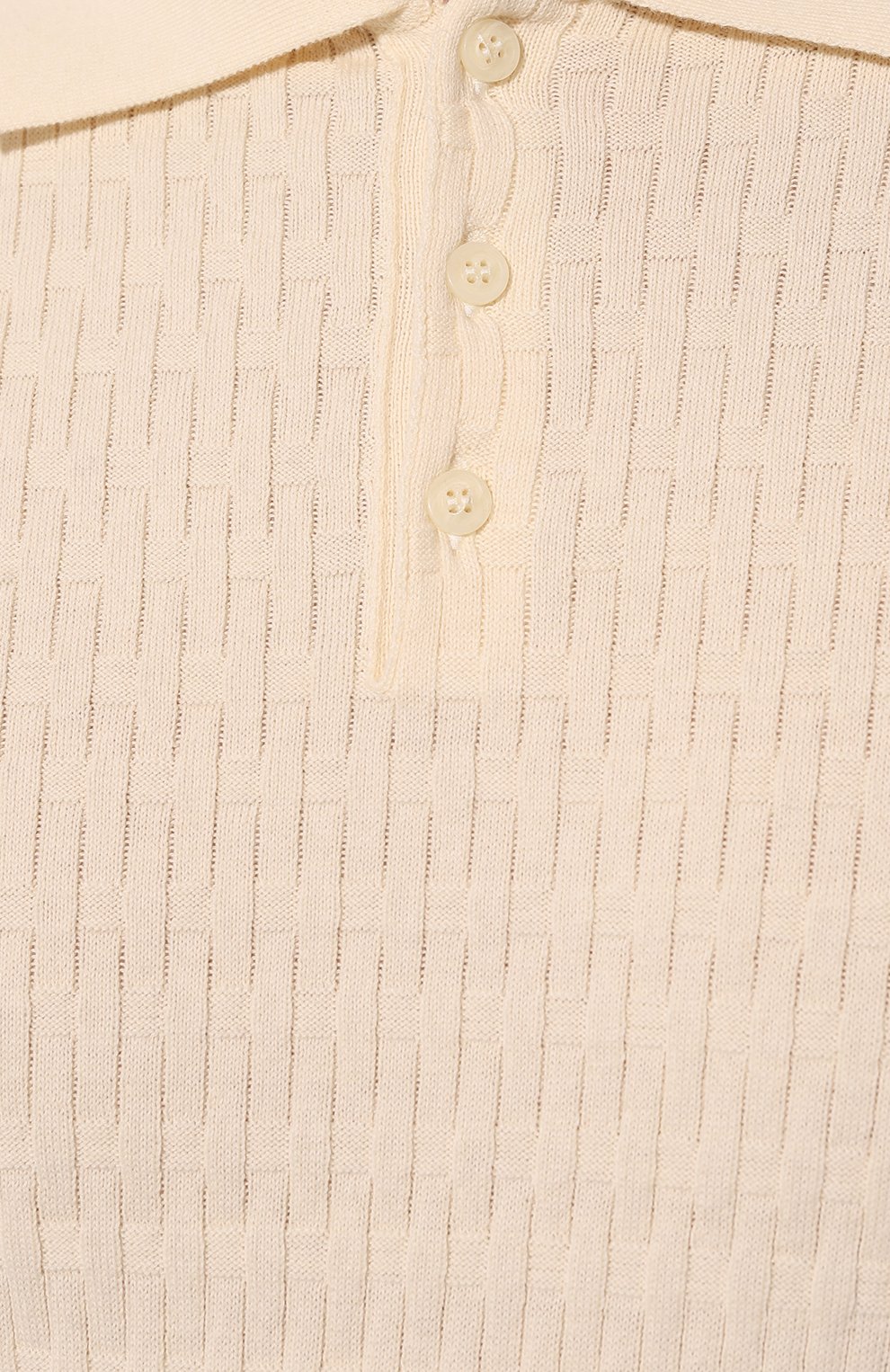 Поло из хлопка и шерсти TRUSSARDI кремового цвета по цене 16600 руб., арт. 52M00725-0F000819, фото 5 Поло из хлопка и шерсти TRUSSARDI, арт. 52M00725-0F000819, фото 5