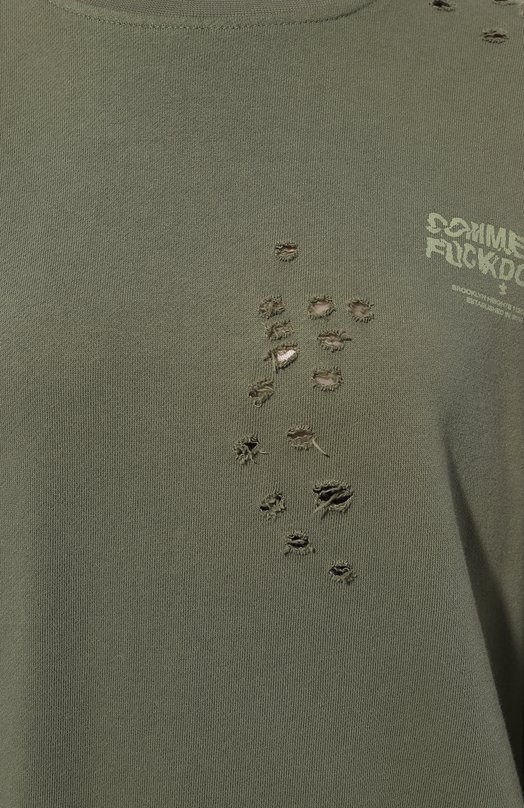 Хлопковый свитшот Comme des Fuckdown CFABW01185 Зелёный  CFABW01185 Фото 5