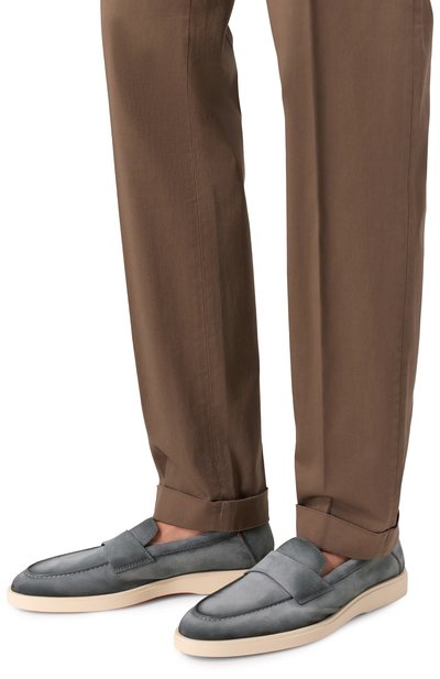 Замшевые лоферы detroit SANTONI, арт. MGDG19051TICSEAA, фото 3