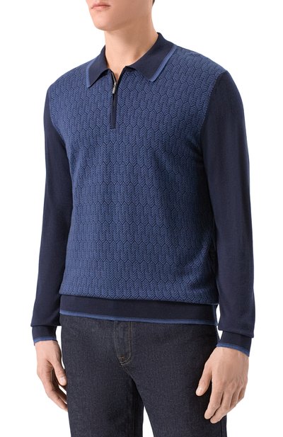 Поло из шерсти и шелка ZILLI, арт. KZP001M0230VHE001_001, фото 3